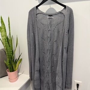 Hannah Gray Cable Knit Cardigan Sweater